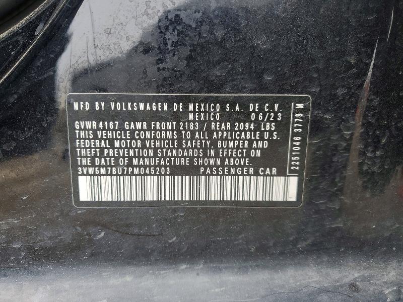 2023 Volkswagen Jetta მანქანა იყიდება აუქციონზე, vin: 3VW5M7BU7PM045203, აუქციონის ნომერი: 74465375