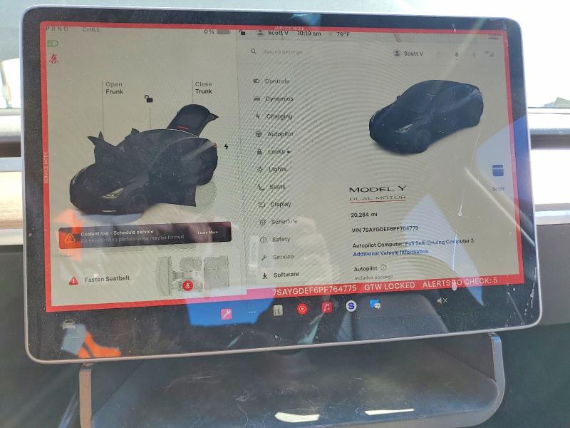 78556915 :رقم المزاد ، 7SAYGDEF6PF764775 vin ، 2023 Tesla Model Y مزاد بيع
