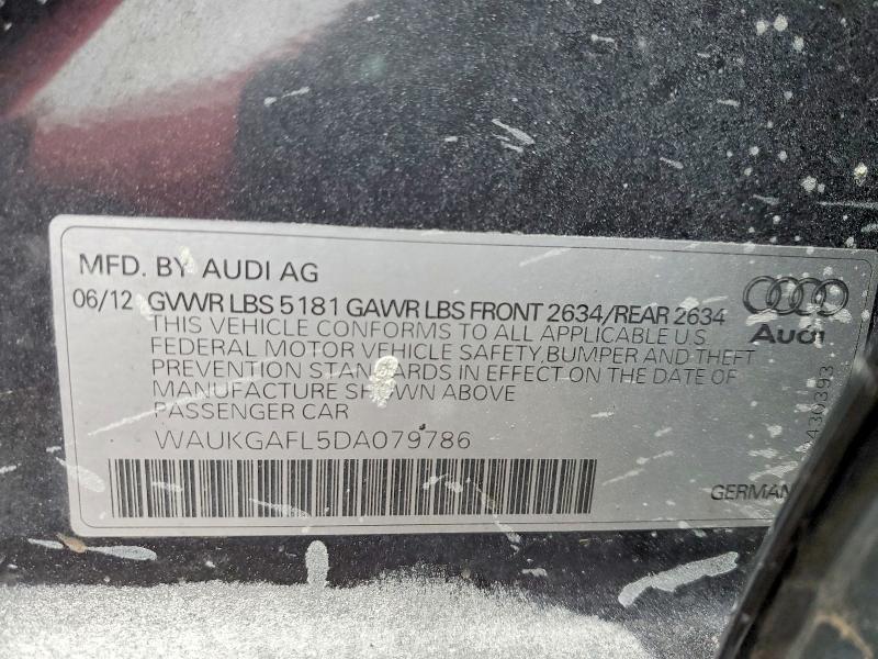 2013 Audi S4 მანქანა იყიდება აუქციონზე, vin: WAUKGAFL5DA079786, აუქციონის ნომერი: 77500195