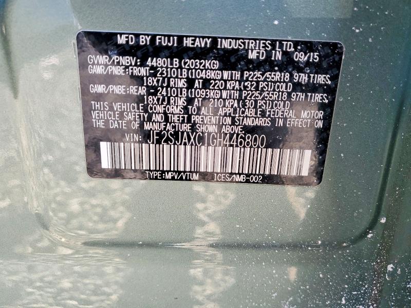 Продаж на аукціоні авто 2016 Subaru Forester, vin: JF2SJAXC1GH446800, номер лоту: 75173215