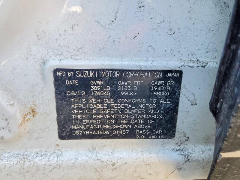 2013 Suzuki Sx4 მანქანა იყიდება აუქციონზე, vin: JS2YB5A36D6101457, აუქციონის ნომერი: 78454385