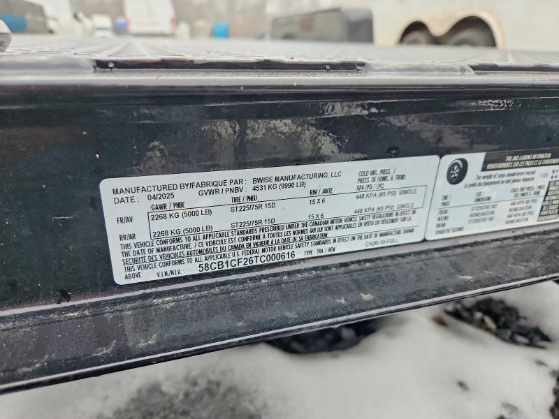 76575415 :رقم المزاد ، 58CB1CF26TC000616 vin ، 2025 Bwise Unknown مزاد بيع