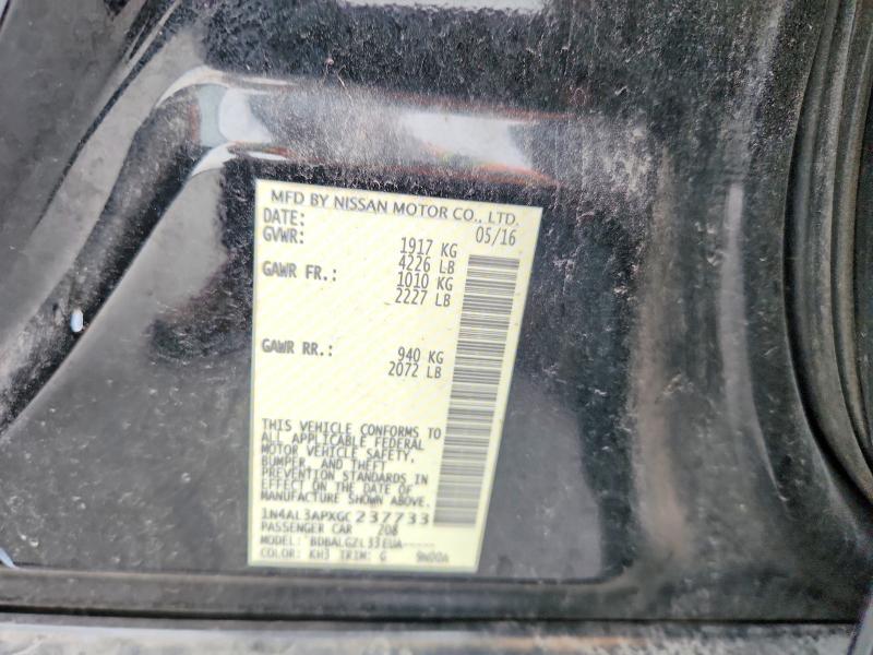 2016 Nissan Altima 2.5 მანქანა იყიდება აუქციონზე, vin: 1N4AL3APXGC237733, აუქციონის ნომერი: 76482045