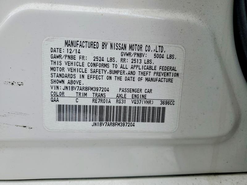 Продаж на аукціоні авто 2015 Infiniti Q50, vin: JN1BV7AR8FM397204, номер лоту: 75269295