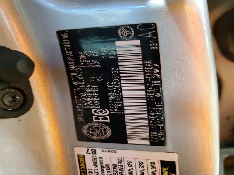 77176545 :رقم المزاد ، 2T1KU4EE7AC205122 vin ، 2010 Toyota Corolla Matrix مزاد بيع