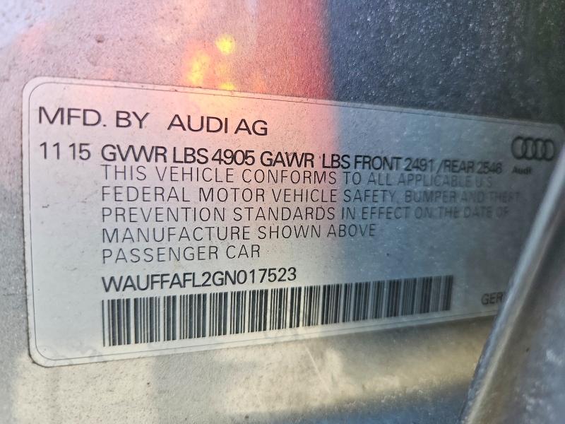 76219335 :رقم المزاد ، WAUFFAFL2GN017523 vin ، 2016 Audi A4 مزاد بيع