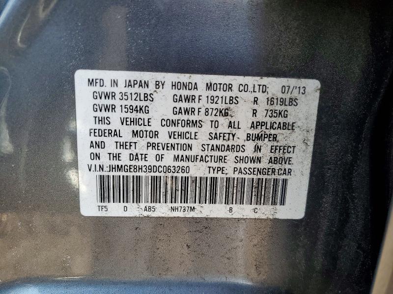Продаж на аукціоні авто 2013 Honda Fit, vin: JHMGE8H39DC063260, номер лоту: 76992865