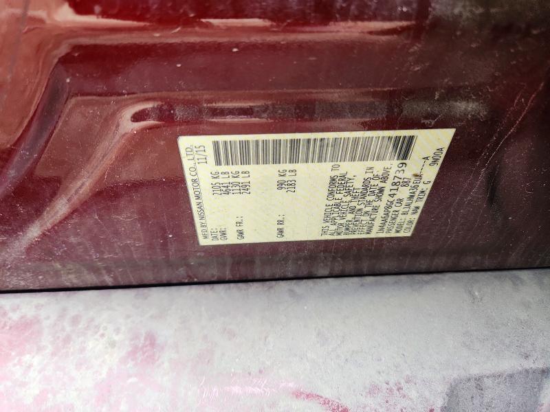76598655 :رقم المزاد ، 1N4AA6AP8GC418739 vin ، 2016 Nissan Maxima مزاد بيع