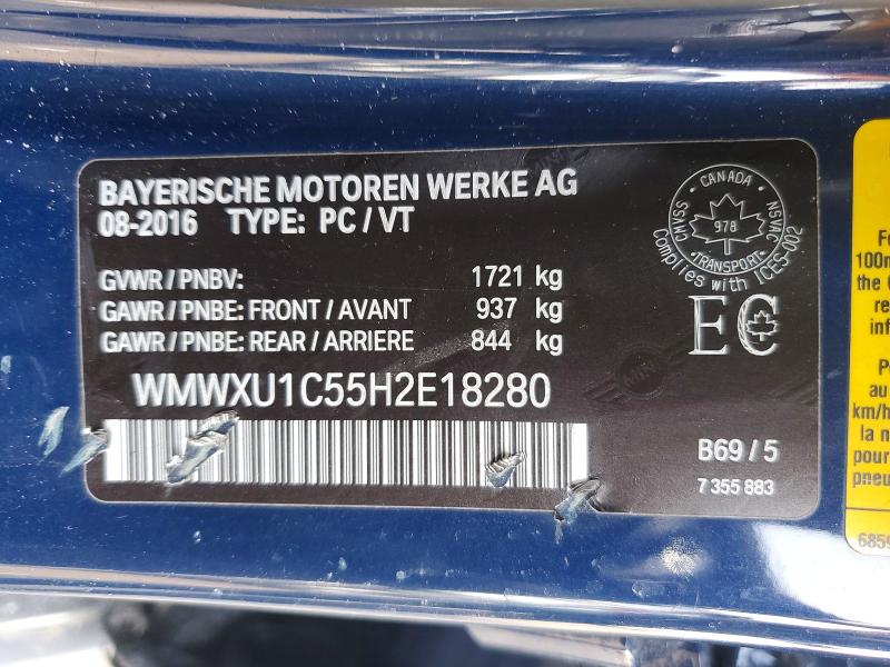 Продажа на аукционе авто 2017 Mini Cooper, vin: WMWXU1C55H2E18280, номер лота: 78995525