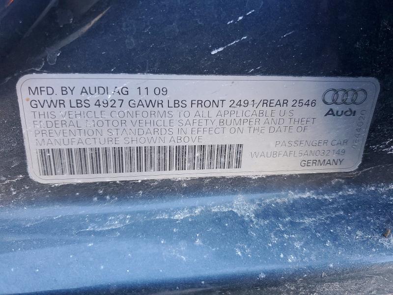 Продаж на аукціоні авто 2010 Audi A4, vin: WAUBFAFL5AN032149, номер лоту: 99706695