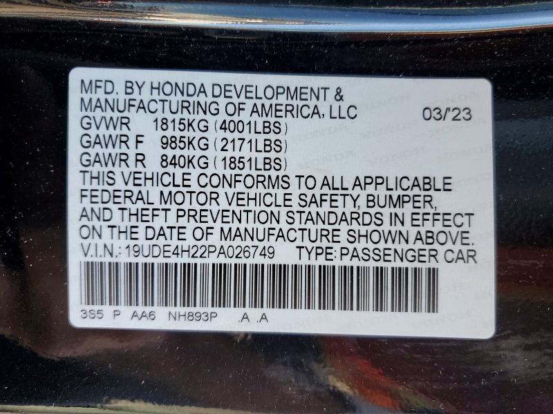 Aukcja sprzedaży 2023 Acura Integra, vin: 19UDE4H22PA026749, numer aukcji: 78367675