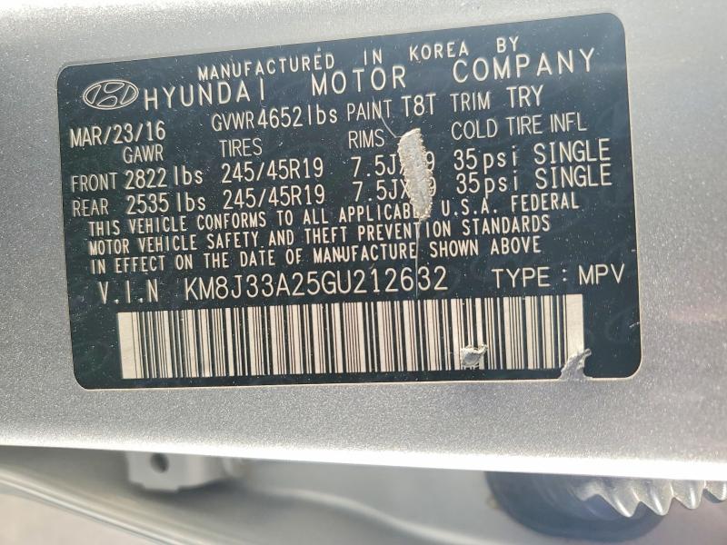 Aukcja sprzedaży 2016 Hyundai Tucson, vin: KM8J33A25GU212632, numer aukcji: 76670865