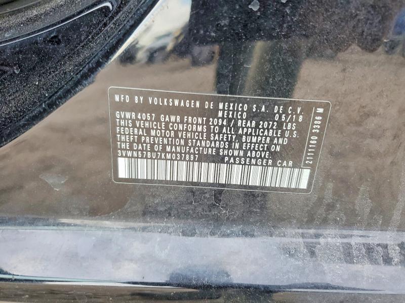 Aukcja sprzedaży 2019 Volkswagen Jetta, vin: 3VWN57BU7KM037897, numer aukcji: 75362995