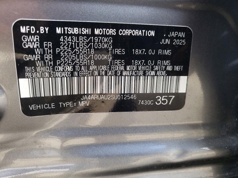 78368415 :رقم المزاد ، JA4ARUAU2SU012546 vin ، 2025 Mitsubishi Outlander Sport مزاد بيع