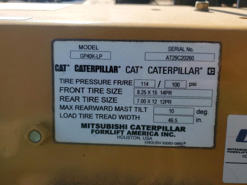 Продажа на аукционе авто 2009 Caterillar Forklift, vin: AT29C20260, номер лота: 78777515