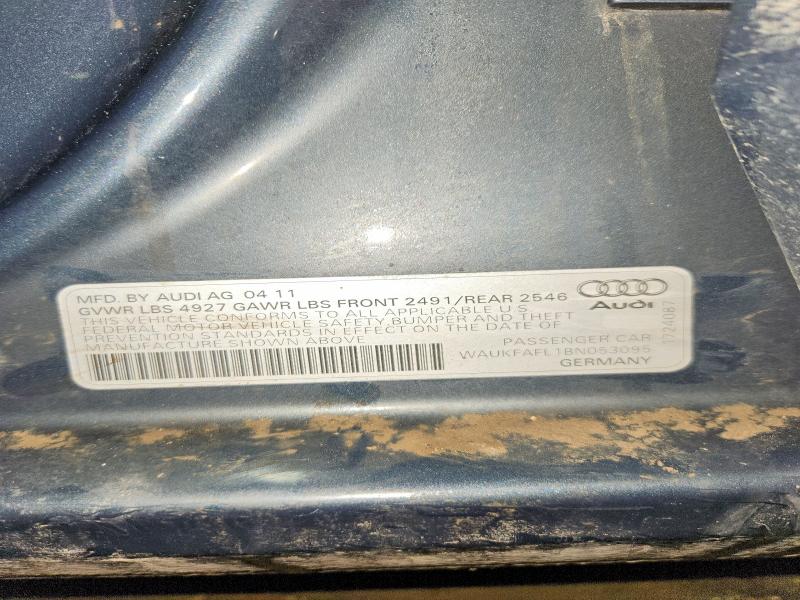 Продаж на аукціоні авто 2011 Audi A4, vin: WAUKFAFL1BN053095, номер лоту: 75002935