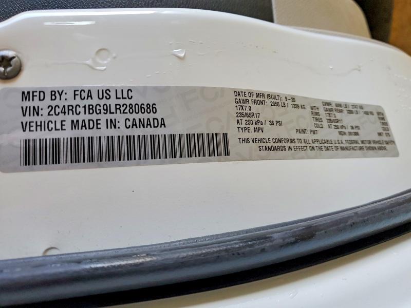 Продаж на аукціоні авто 2020 Chrysler Pacifica, vin: 2C4RC1BG9LR280686, номер лоту: 78604345