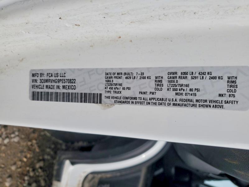 Aukcja sprzedaży 2023 Ram Promaster 3500, vin: 3C6MRVHG9PE570822, numer aukcji: 76932395