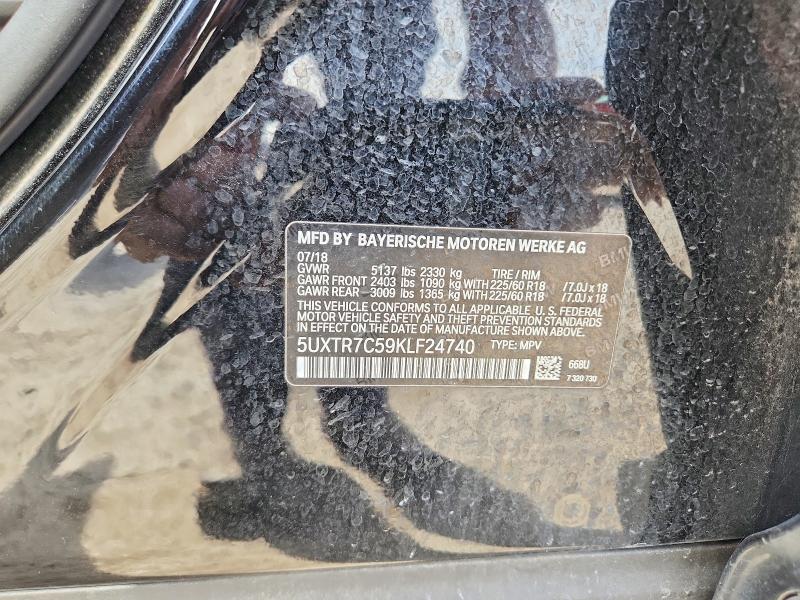 79223855 :رقم المزاد ، 5UXTR7C59KLF24740 vin ، 2019 Bmw X3 مزاد بيع