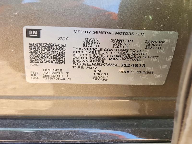 2020 Buick Enclave მანქანა იყიდება აუქციონზე, vin: 5GAERBKW5LJ114813, აუქციონის ნომერი: 77727465