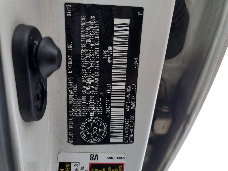 Aukcja sprzedaży 2013 Toyota Venza, vin: 4T3BA3BB7DU044021, numer aukcji: 75207815