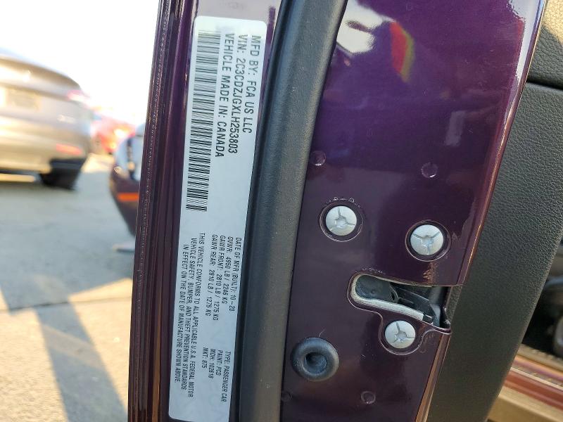 74911165 :رقم المزاد ، 2C3CDZJGXLH253803 vin ، 2020 Dodge Challenger مزاد بيع
