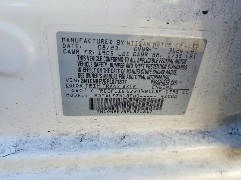 79213015 :رقم المزاد ، 3N1CN8EV5PL871817 vin ، 2023 Nissan Versa مزاد بيع
