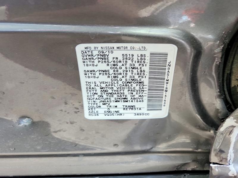 Aukcja sprzedaży 2011 Infiniti Fx35, vin: JN8AS1MW1BM141646, numer aukcji: 77336925