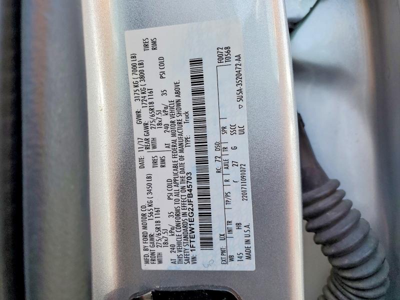 Продажа на аукционе авто 2018 Ford F150, vin: 1FTEW1EG2JFB45703, номер лота: 77324775