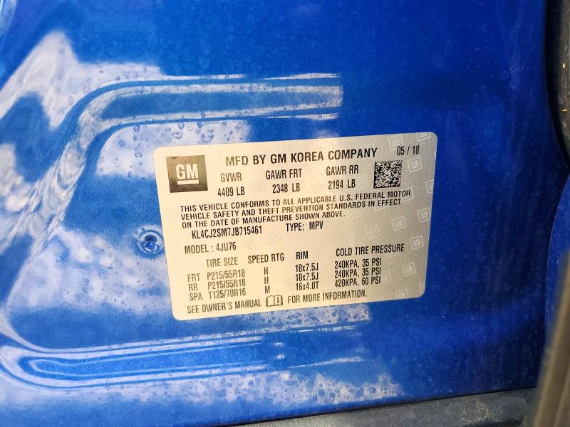 78713635 :رقم المزاد ، KL4CJ2SM7JB715461 vin ، 2018 Buick Encore مزاد بيع