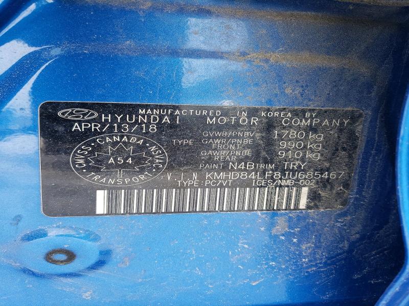 2018 Hyundai Elantra მანქანა იყიდება აუქციონზე, vin: KMHD84LF8JU685467, აუქციონის ნომერი: 76343085