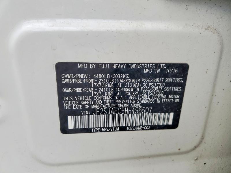 78155325 :رقم المزاد ، JF2SJAEC5HH496507 vin ، 2017 Subaru Forester مزاد بيع
