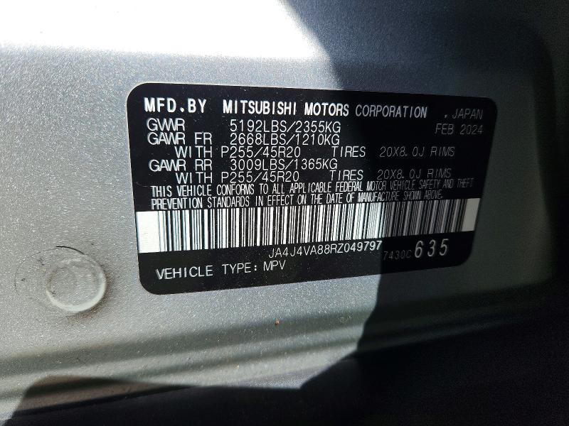 Продаж на аукціоні авто 2024 Mitsubishi Outlander, vin: JA4J4VA88RZ049797, номер лоту: 78084925