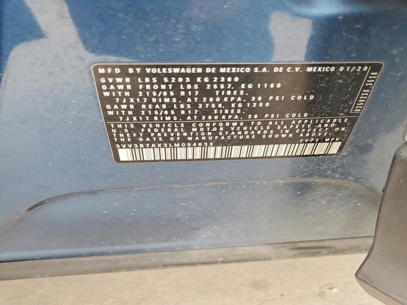 Продажа на аукционе авто 2020 Volkswagen Tiguan, vin: 3VV3B7AX3LM094633, номер лота: 76599755