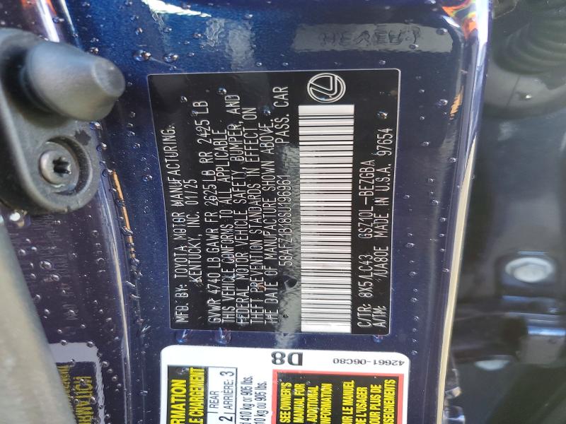 2025 Lexus Es 350 მანქანა იყიდება აუქციონზე, vin: 58AFZ1B18SU196961, აუქციონის ნომერი: 78446875