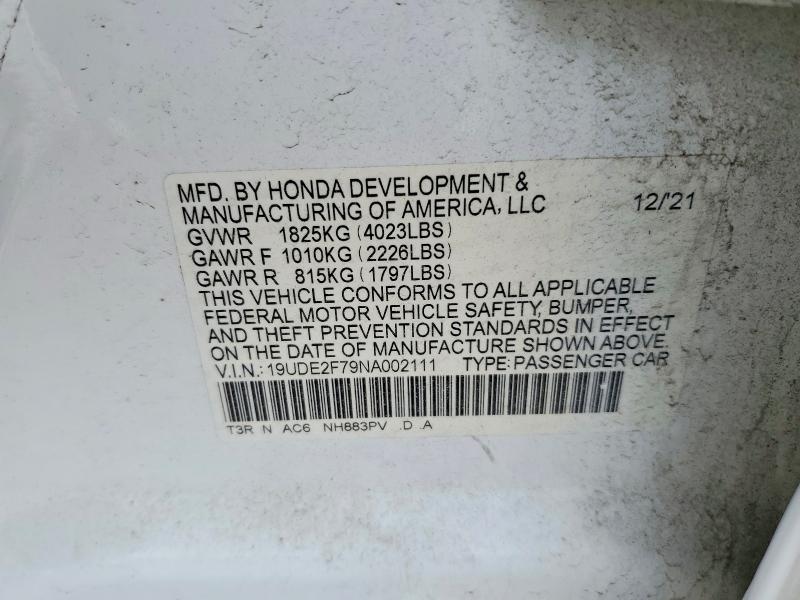 Продажа на аукционе авто 2022 Acura Ilx, vin: 19UDE2F79NA002111, номер лота: 76645095