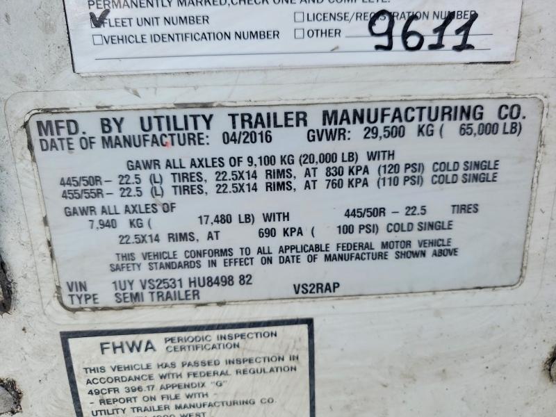 Aukcja sprzedaży 2017 Utility Trailer Mfg. 3000r, vin: 1UYVS2531HU849882, numer aukcji: 76652755