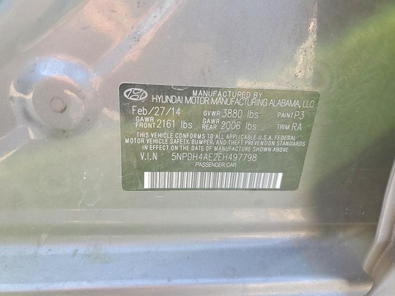 Продажа на аукционе авто 2014 Hyundai Elantra, vin: 5NPDH4AE2EH497798, номер лота: 76777455