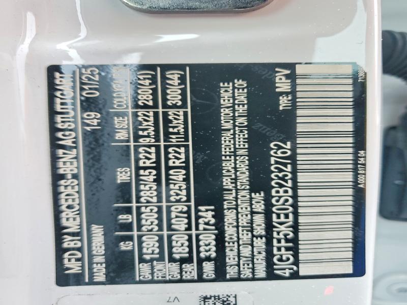 Aukcja sprzedaży 2025 Mercedes-benz Gls, vin: NJ2427E, numer aukcji: 77887995