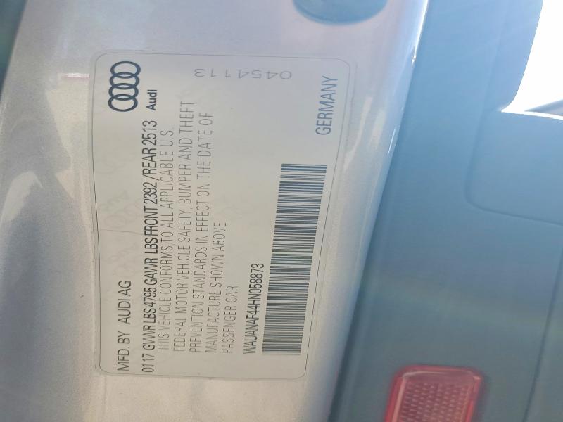 Продаж на аукціоні авто 2017 Audi A4, vin: WAUANAF44HN058873, номер лоту: 78466075