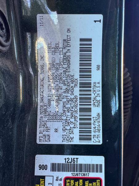 77024295 :رقم المزاد ، 5TFUM5F10CX029609 vin ، 2012 Toyota Tundra Dou مزاد بيع