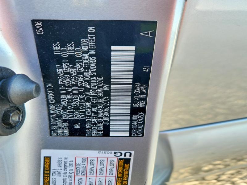 Aukcja sprzedaży 2006 Lexus Gx, vin: JTJBT20XX60120774, numer aukcji: 75536595