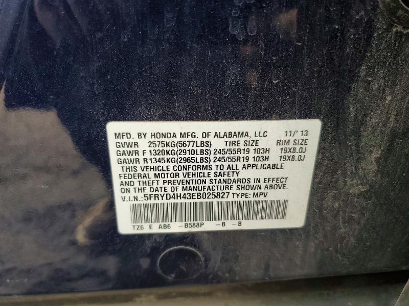 Aukcja sprzedaży 2014 Acura Mdx Techno, vin: 5FRYD4H43EB025827, numer aukcji: 76538055