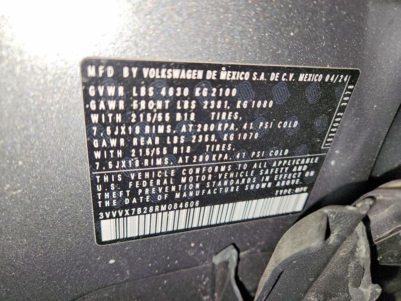 Продажа на аукционе авто 2024 Volkswagen Taos, vin: 3VVVX7B28RM084606, номер лота: 76601125