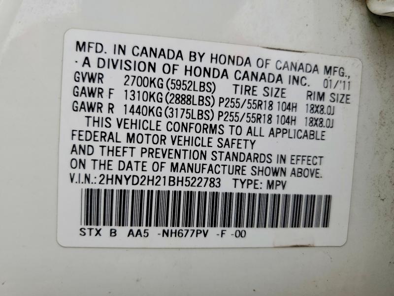 Aukcja sprzedaży 2011 Acura Mdx, vin: 2HNYD2H21BH522783, numer aukcji: 76845545