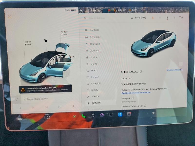Aukcja sprzedaży 2023 Tesla Model 3, vin: 5YJ3E1EAXPF691023, numer aukcji: 78311815
