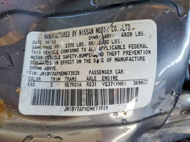 Продажа на аукционе авто 2014 Infiniti Q50, vin: JN1BV7APXEM673525, номер лота: 78454245
