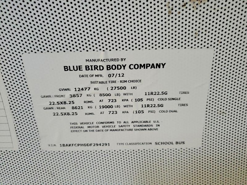 Продаж на аукціоні авто 2013 Blubird School Bus / Transit Bus, vin: 1BAKFCPH0DF294291, номер лоту: 72394225