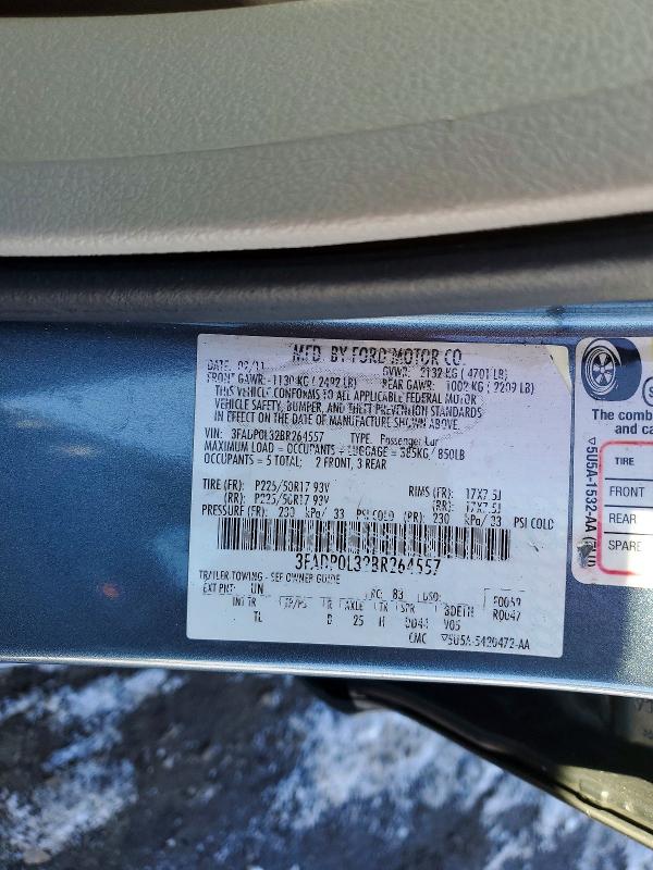 Aukcja sprzedaży 2011 Ford Fusion Hyb, vin: 3FADP0L32BR264557, numer aukcji: 76392745