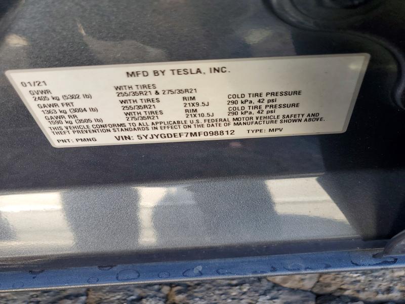 Aukcja sprzedaży 2021 Tesla Model Y, vin: 5YJYGDEF7MF098812, numer aukcji: 76576965